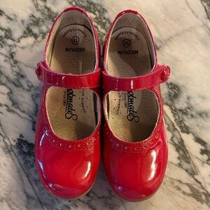 FootMates Shiny Red Kids Mary Jane Shoes